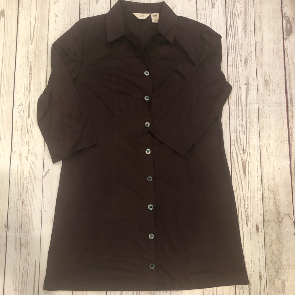 J. Jill faux suede Button Down 3/4 sleeve …
